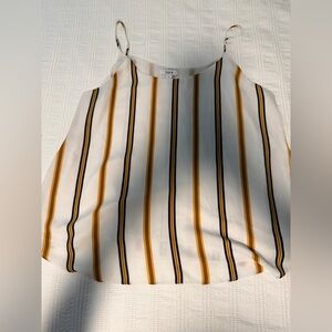 Bar III White and Gold Striped Camisole